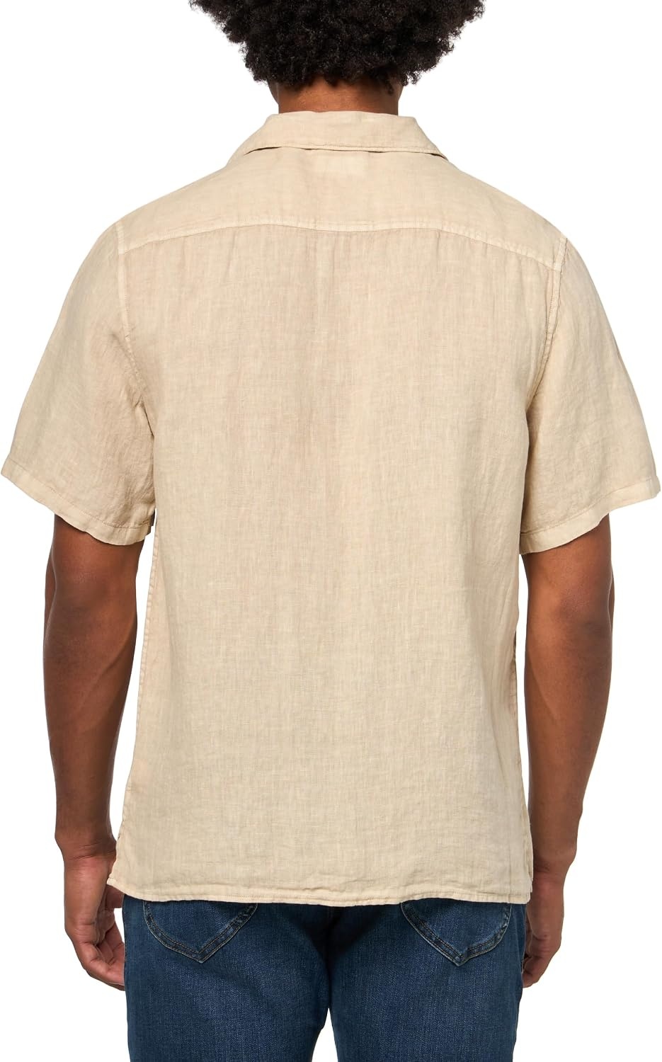 image:imageLucky Brand Mens Short Sleeve Linen Camp Collar ShirtAluminum