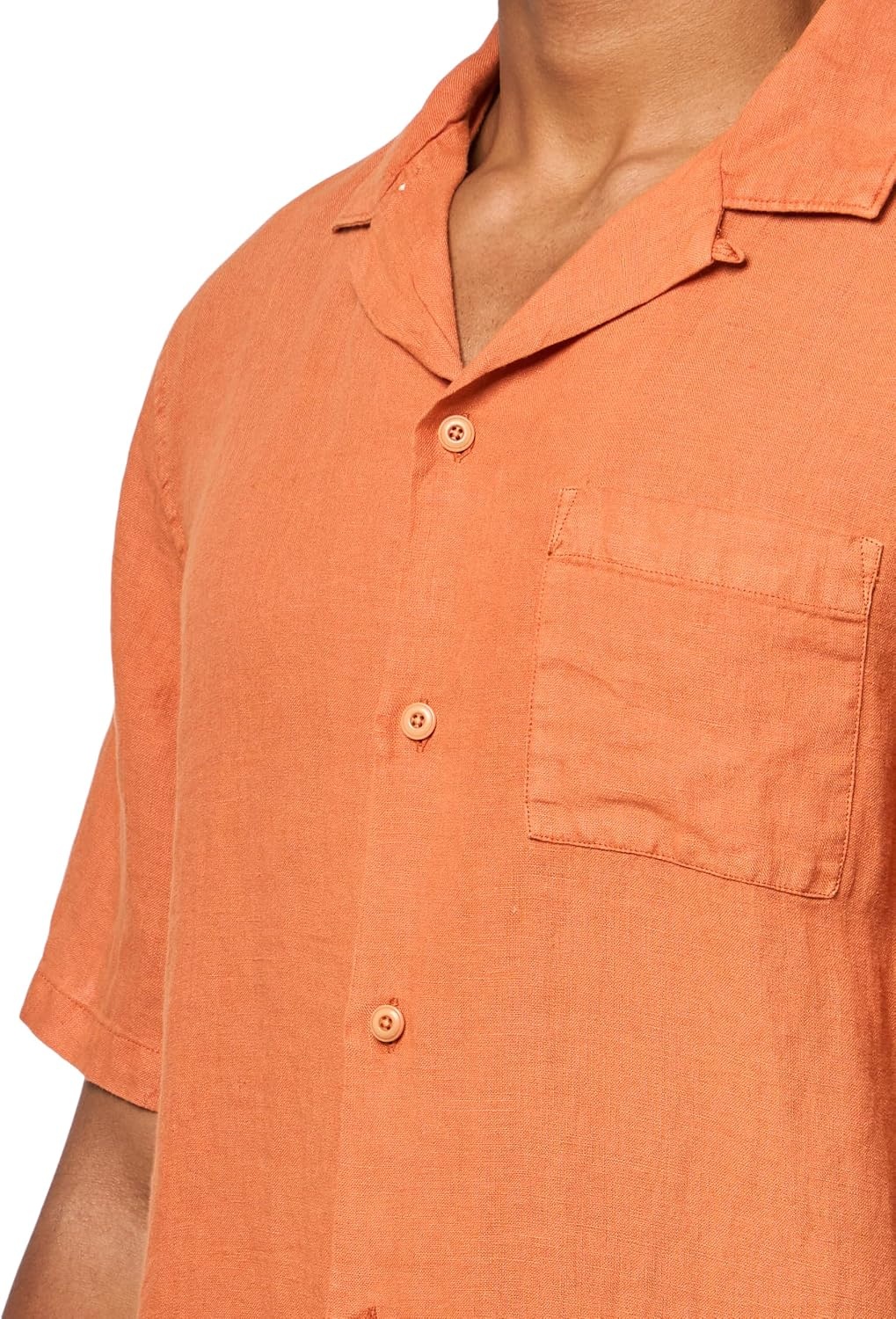 image:imageLucky Brand Mens Short Sleeve Linen Camp Collar ShirtBombay Brown
