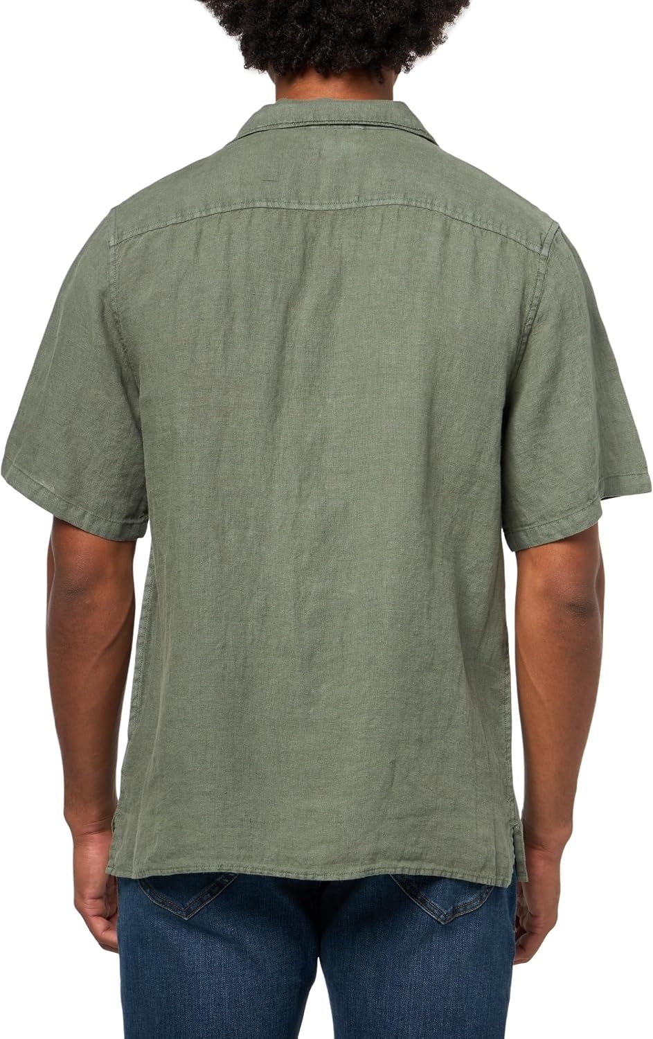 image:imageLucky Brand Mens Short Sleeve Linen Camp Collar ShirtThyme