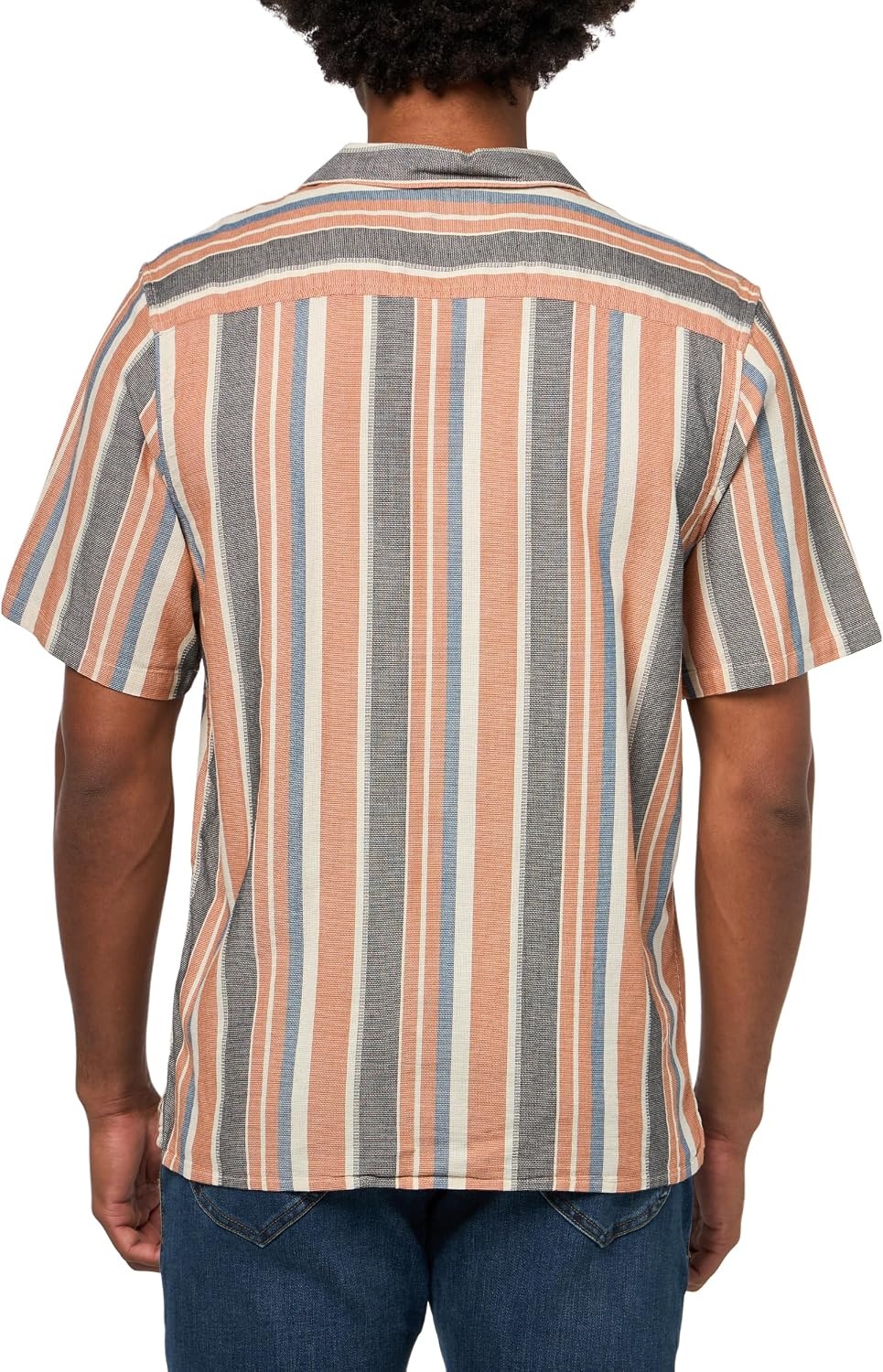 image:imageLucky Brand Mens Striped Short Sleeve Camp Collar ShirtMulti Stripe