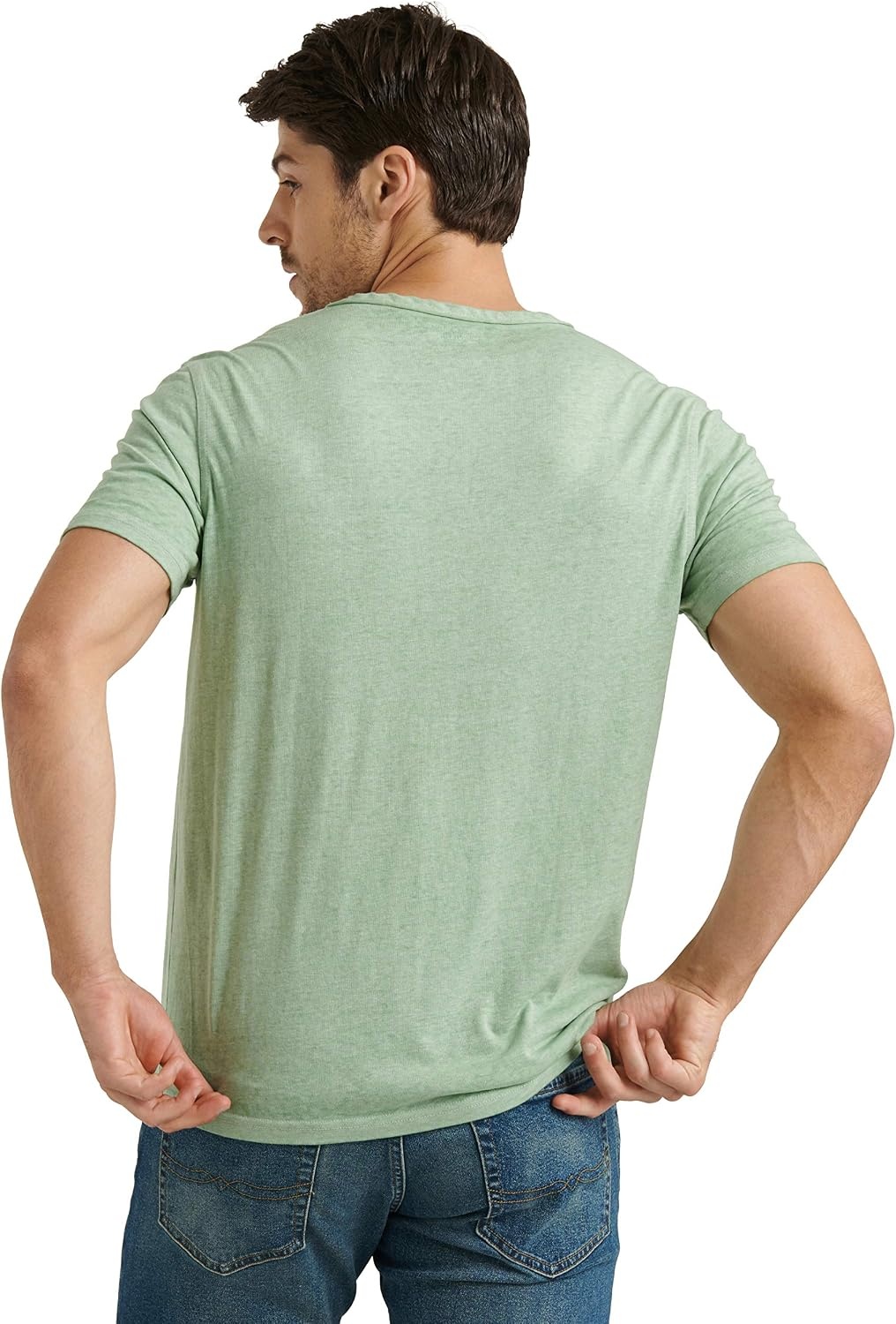 image:imageLucky Brand Mens Venice Burnout Notch Neck Tee ShirtBasil