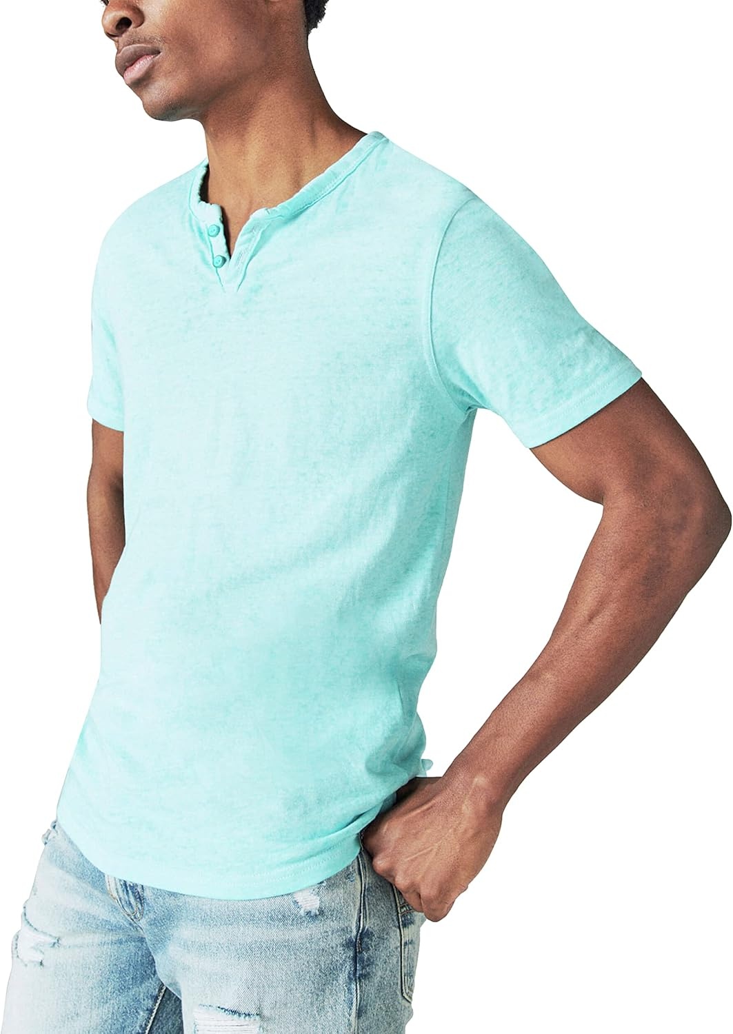 image:imageLucky Brand Mens Venice Burnout Notch Neck Tee ShirtBlue Fish