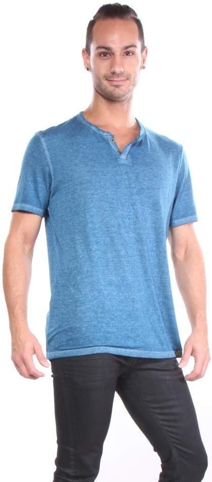 image:imageLucky Brand Mens Venice Burnout Notch Neck Tee ShirtBlue Steel