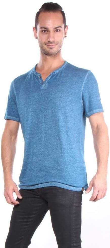 image:imageLucky Brand Mens Venice Burnout Notch Neck Tee ShirtBlue Steel