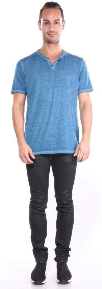 image:imageLucky Brand Mens Venice Burnout Notch Neck Tee ShirtBlue Steel