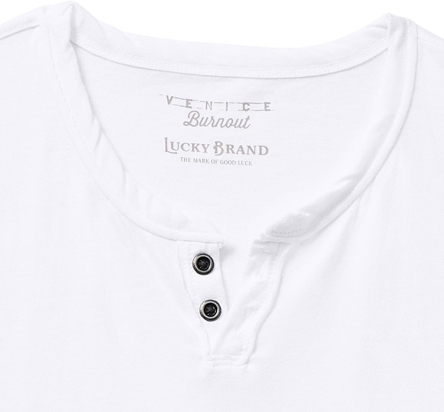 image:imageLucky Brand Mens Venice Burnout Notch Neck Tee ShirtBright White
