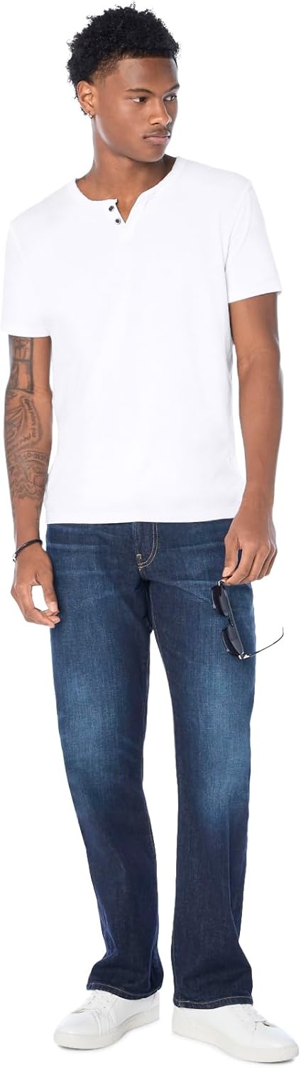 image:imageLucky Brand Mens Venice Burnout Notch Neck Tee ShirtBright White