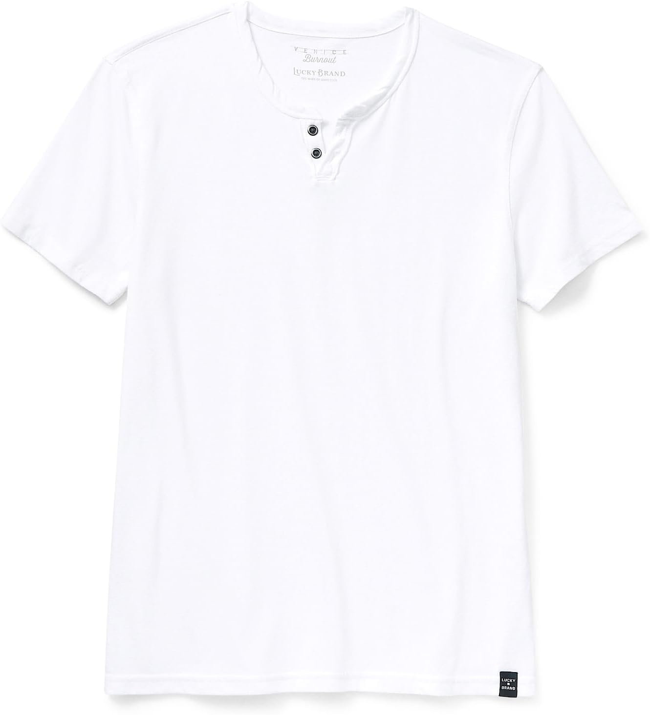 image:imageLucky Brand Mens Venice Burnout Notch Neck Tee ShirtBright White