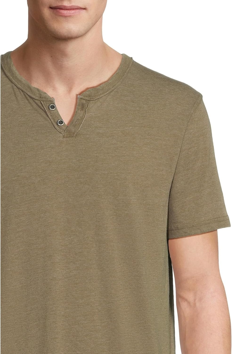 image:imageLucky Brand Mens Venice Burnout Notch Neck Tee ShirtDark Olive