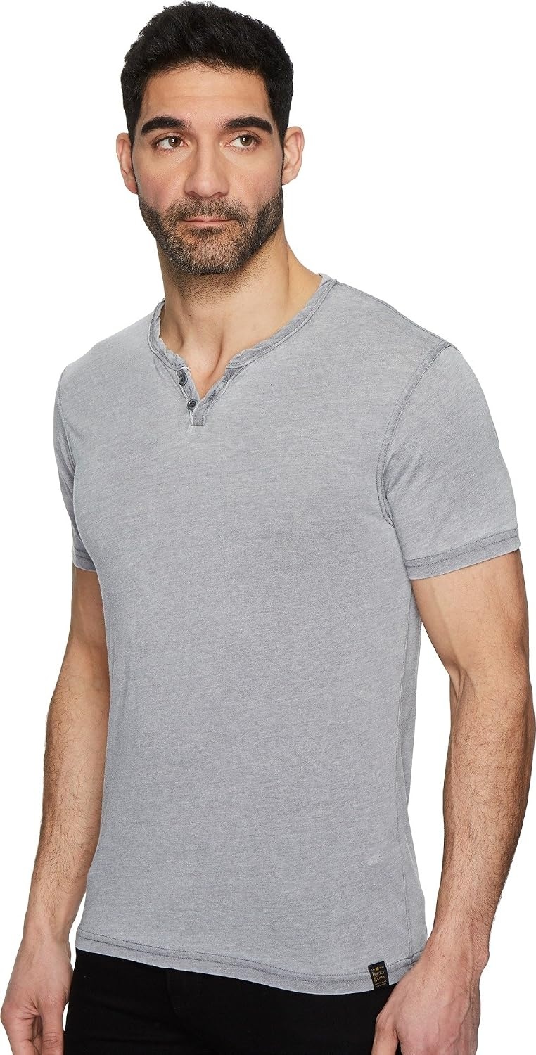 image:imageLucky Brand Mens Venice Burnout Notch Neck Tee ShirtFrost Grey