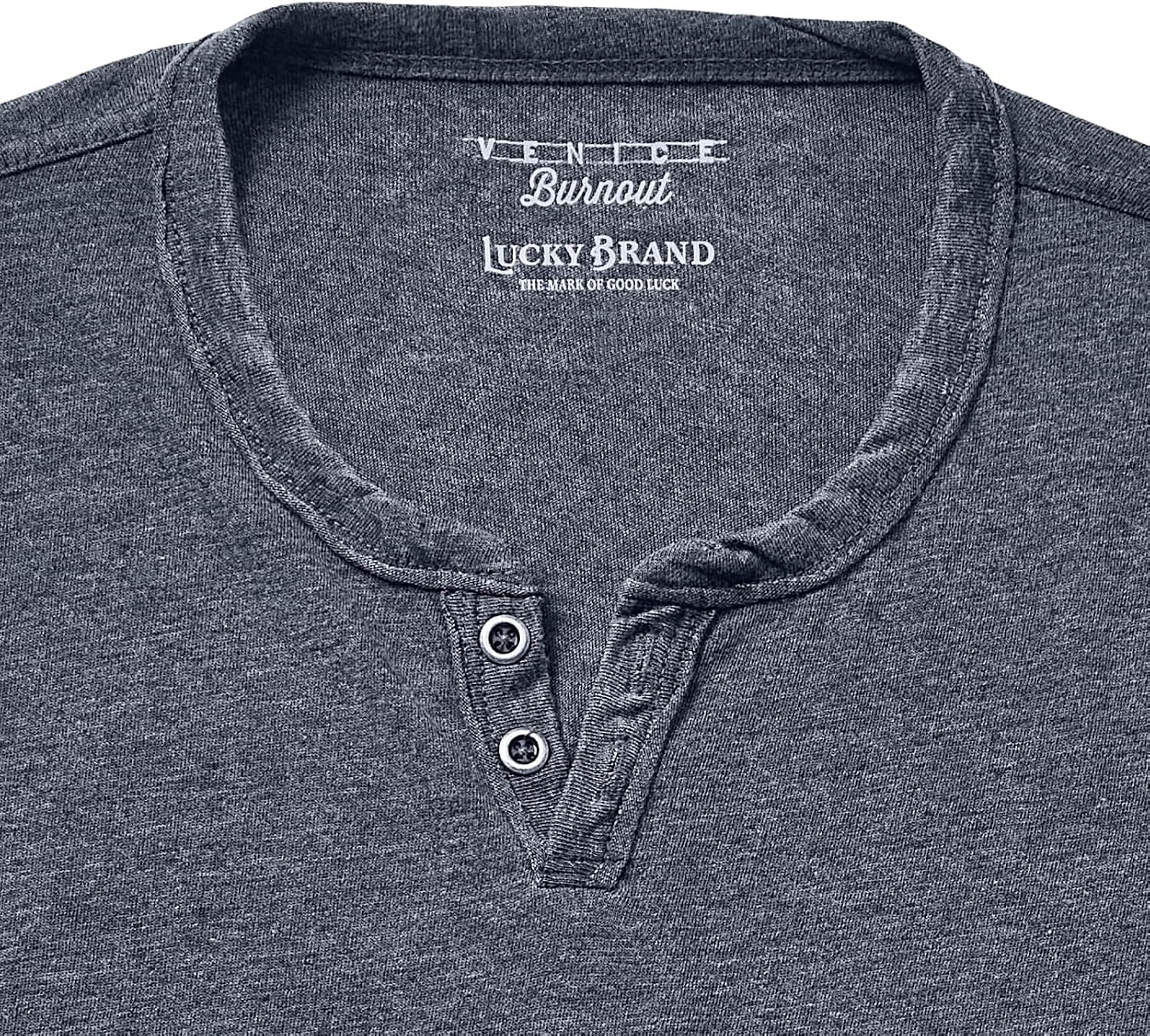 image:imageLucky Brand Mens Venice Burnout Notch Neck Tee ShirtJet Black