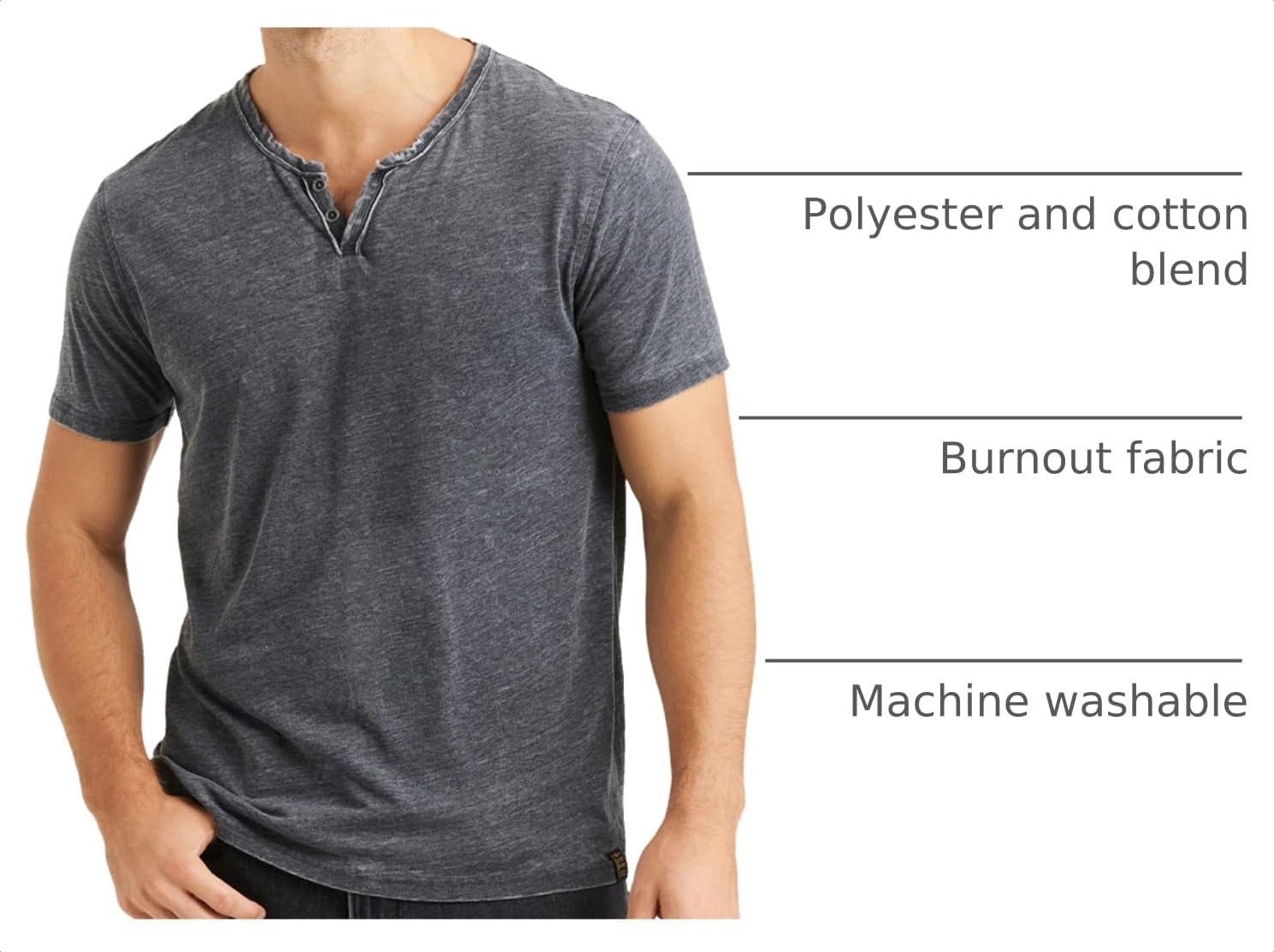 image:imageLucky Brand Mens Venice Burnout Notch Neck Tee ShirtJet Black