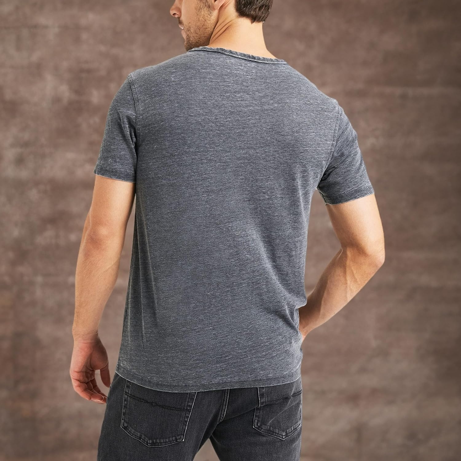 image:imageLucky Brand Mens Venice Burnout Notch Neck Tee ShirtJet Black