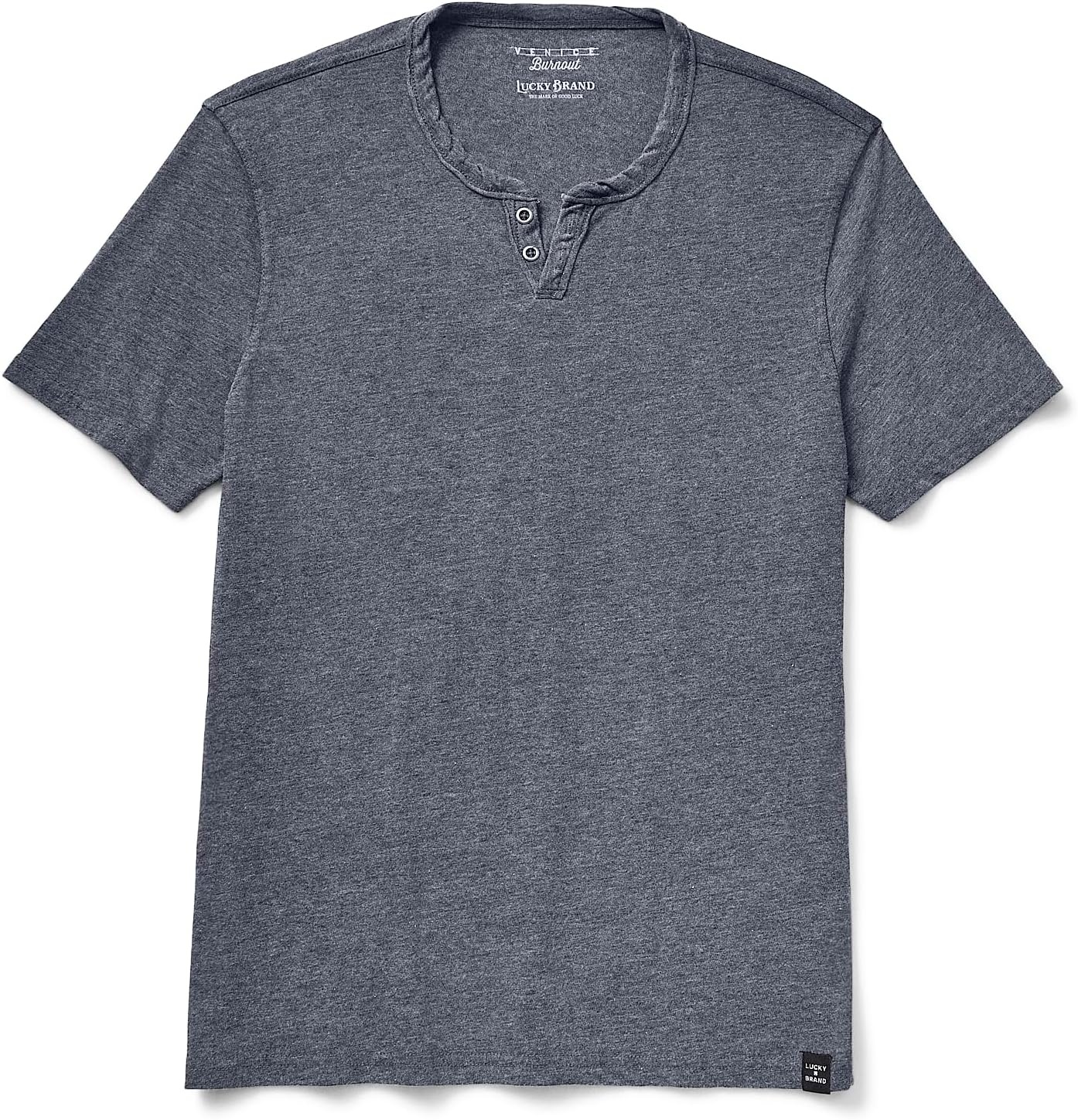 image:imageLucky Brand Mens Venice Burnout Notch Neck Tee ShirtJet Black