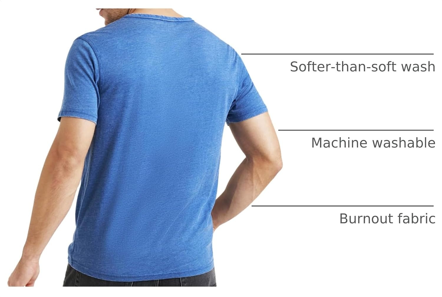 image:imageLucky Brand Mens Venice Burnout Notch Neck Tee ShirtMonaco Blue