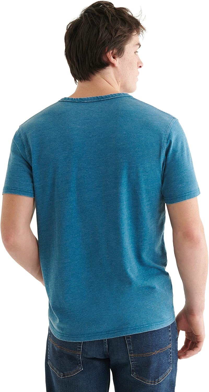 image:imageLucky Brand Mens Venice Burnout Notch Neck Tee ShirtMorrocan Blue