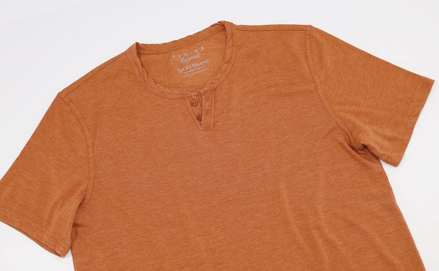 image:imageLucky Brand Mens Venice Burnout Notch Neck Tee ShirtPumpkin Spice
