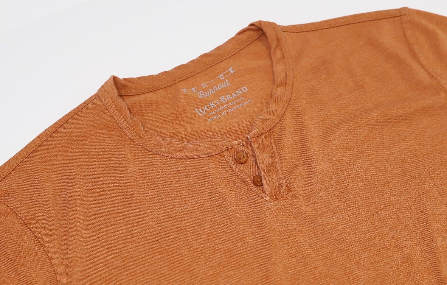 image:imageLucky Brand Mens Venice Burnout Notch Neck Tee ShirtPumpkin Spice