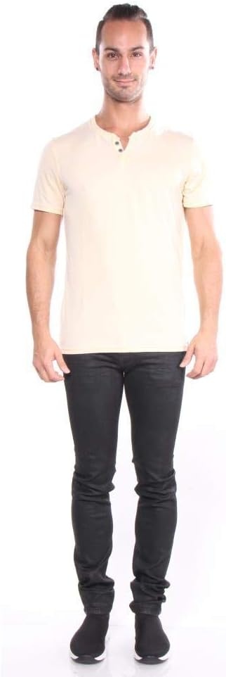 image:imageLucky Brand Mens Venice Burnout Notch Neck Tee ShirtReed Yellow