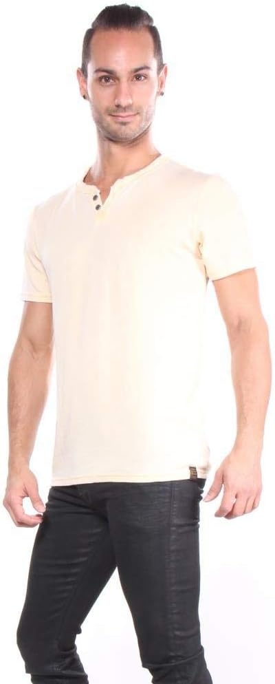 image:imageLucky Brand Mens Venice Burnout Notch Neck Tee ShirtReed Yellow
