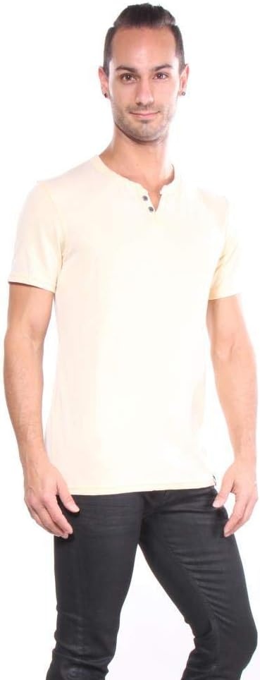 image:imageLucky Brand Mens Venice Burnout Notch Neck Tee ShirtReed Yellow