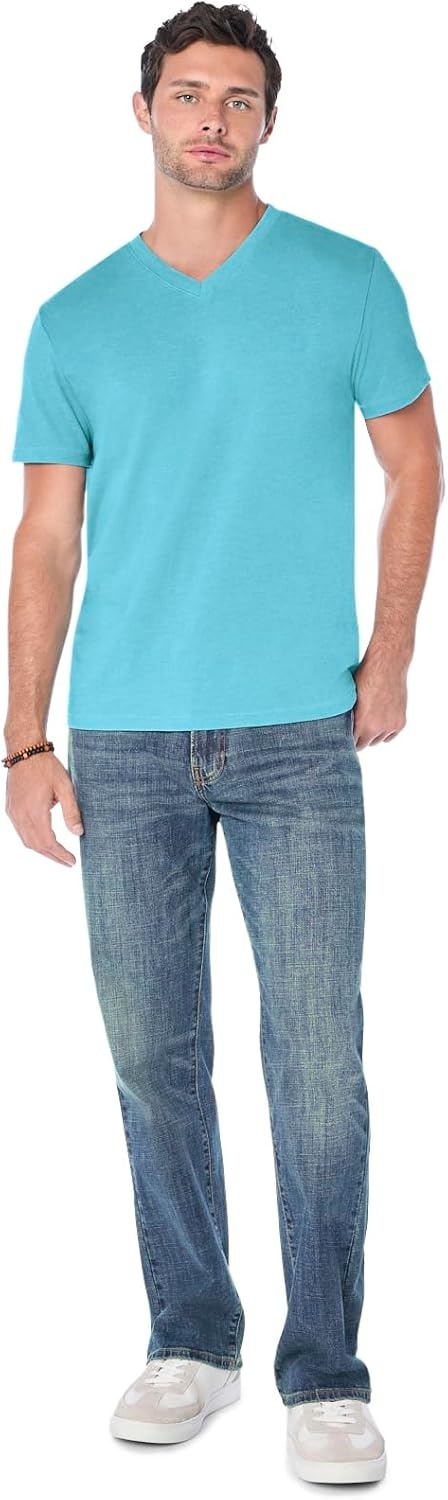 image:imageLucky Brand Mens Venice Burnout V Neck TeeDelphinium Blue