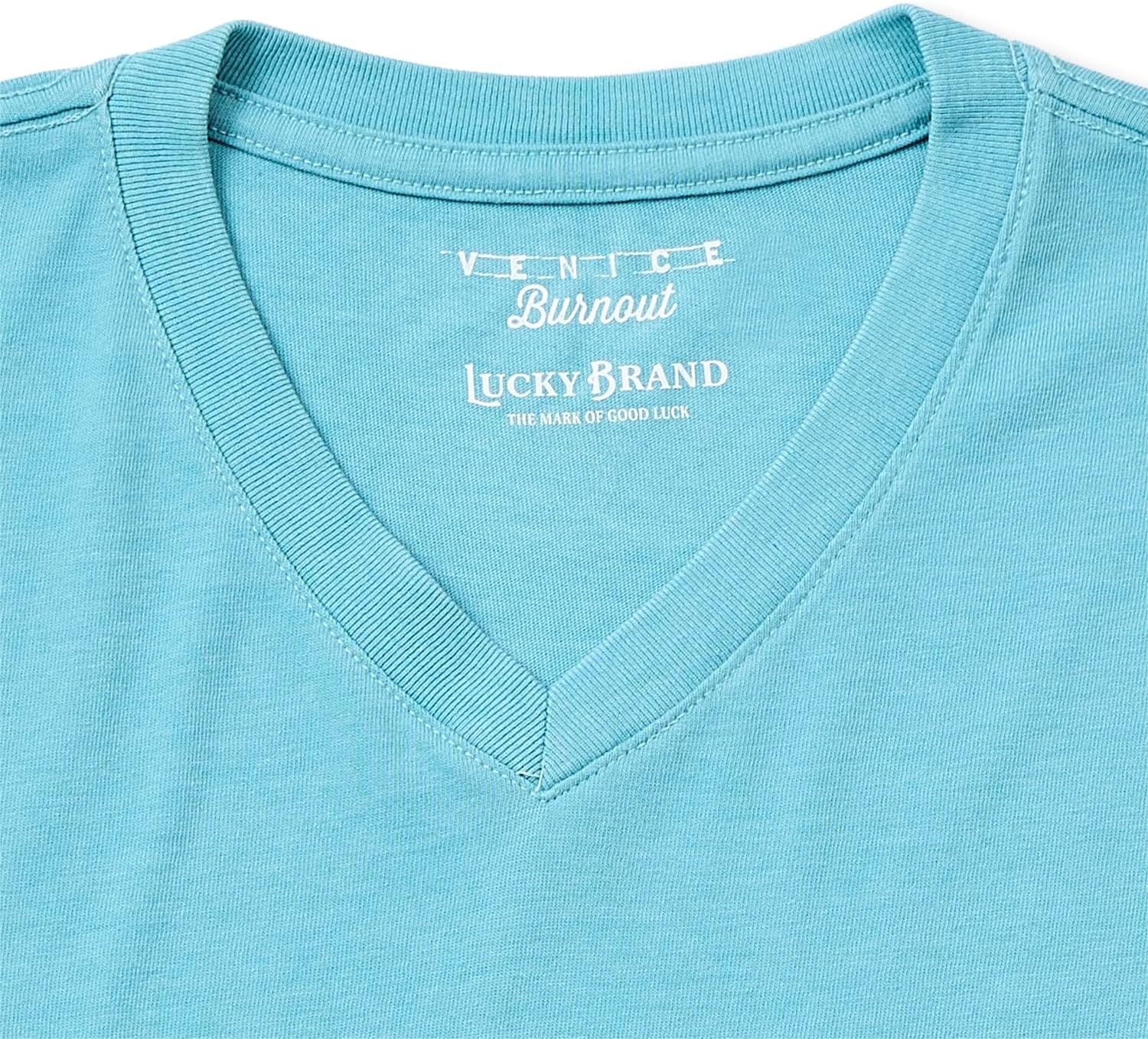 image:imageLucky Brand Mens Venice Burnout V Neck TeeDelphinium Blue