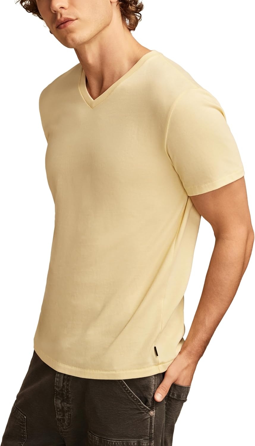 image:imageLucky Brand Mens Venice Burnout V Neck TeeMellow Yellow