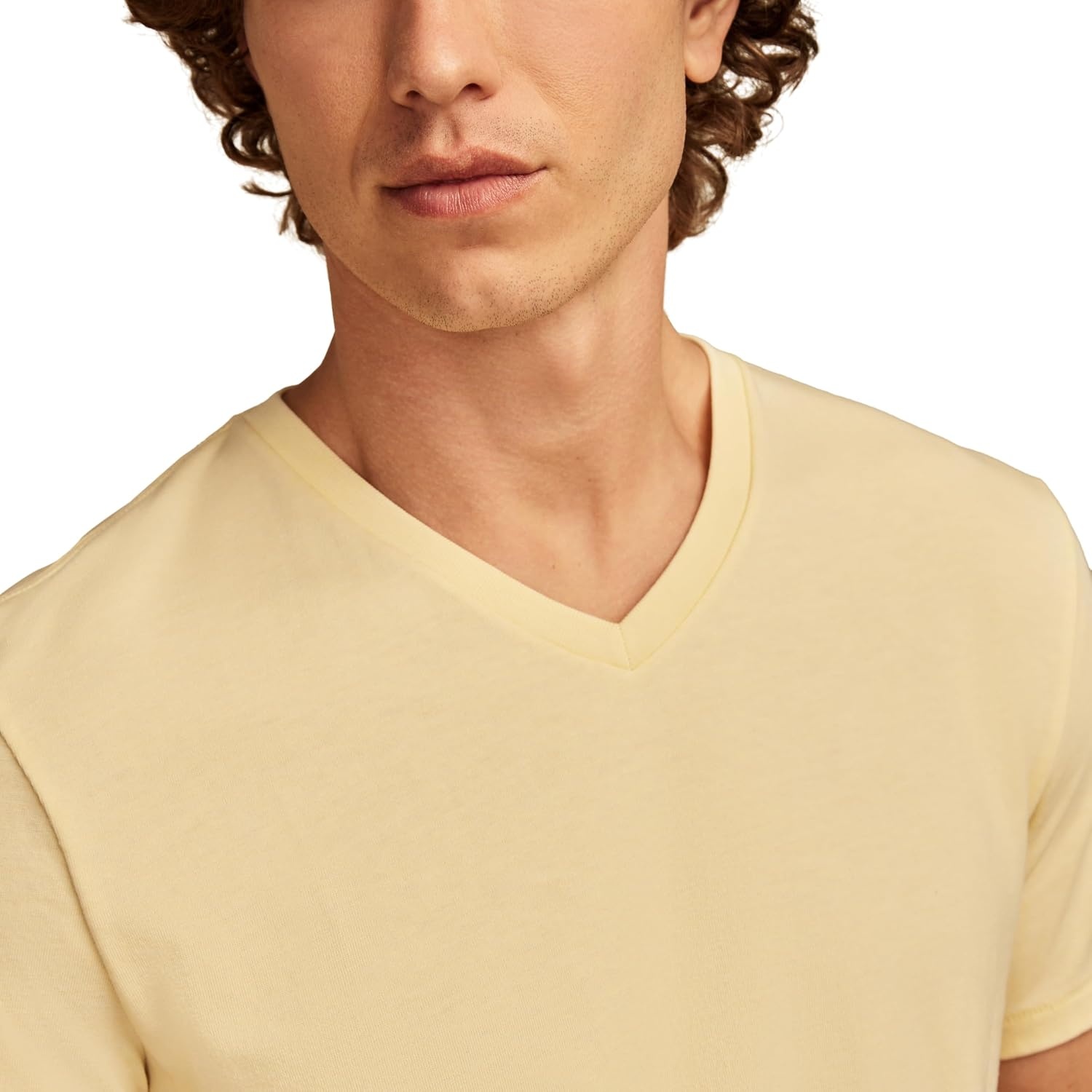 image:imageLucky Brand Mens Venice Burnout V Neck TeeMellow Yellow