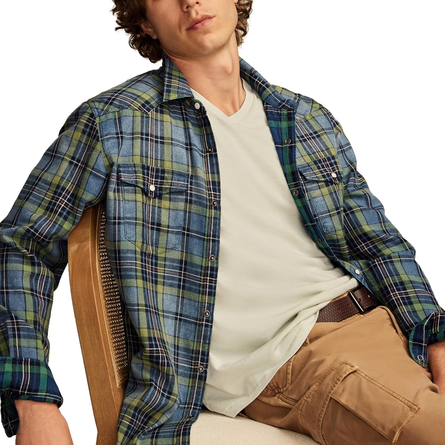 image:imageLucky Brand Mens Venice Burnout V Neck TeeSurf Spray