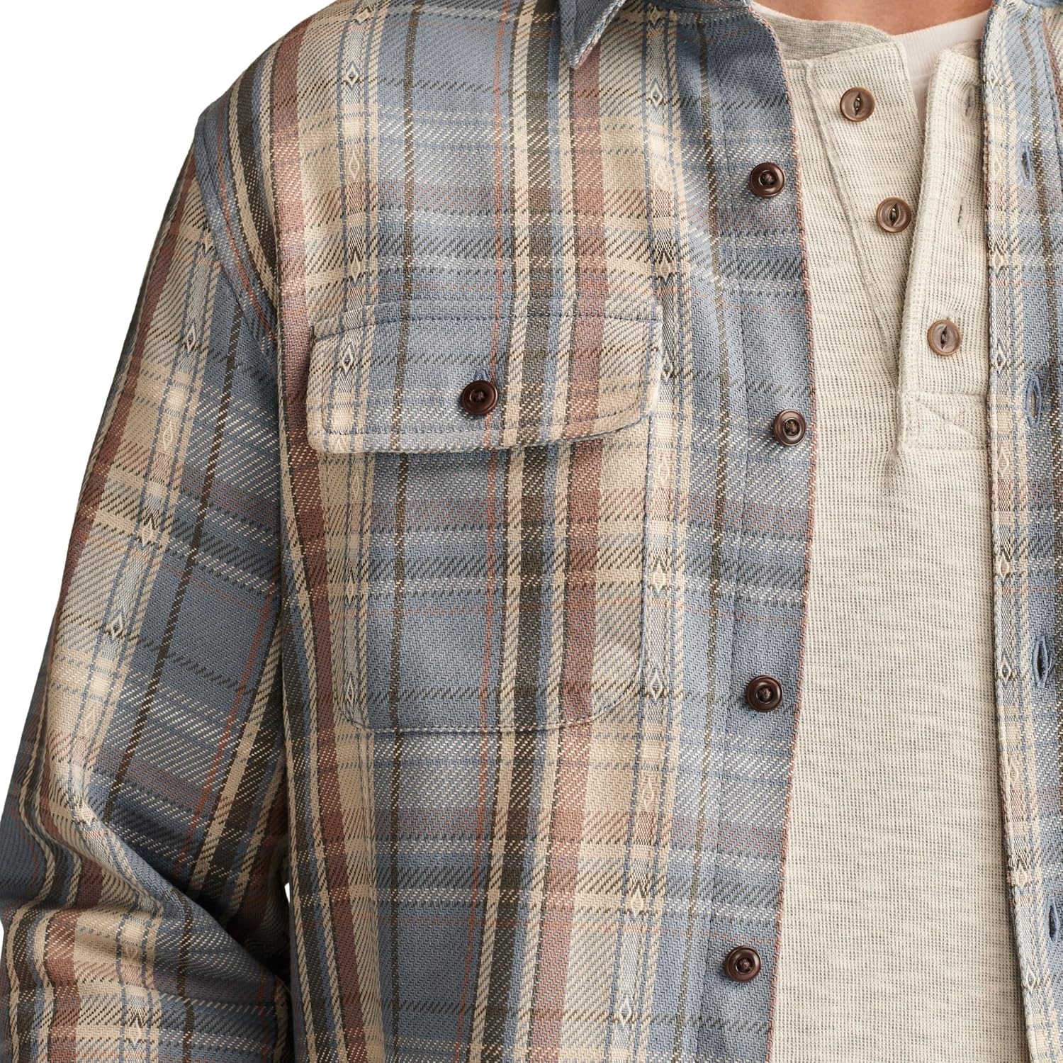 image:imageLucky Brand Mens Vintage Dobby Twill WorkshirtBlue Multi