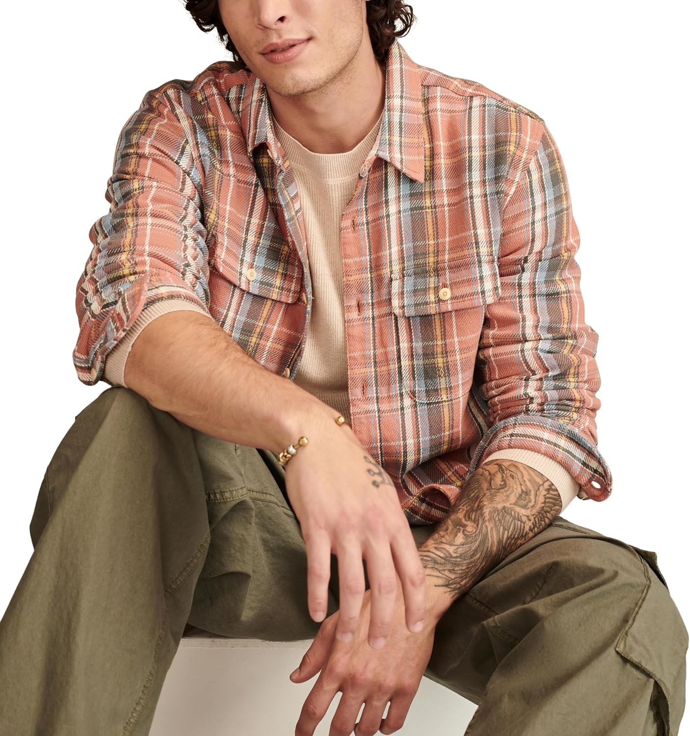 image:imageLucky Brand Mens Vintage Dobby Twill WorkshirtMulti