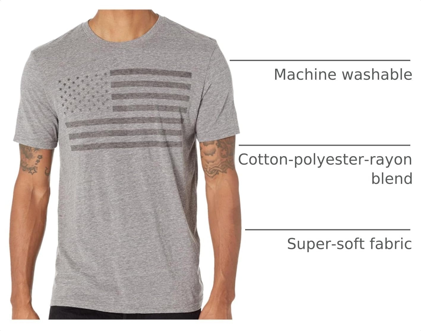 image:imageLucky Brand USA Flag Graphic TeeGrey