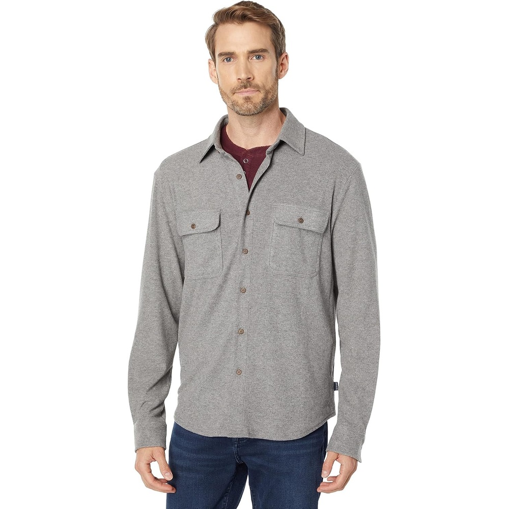 image:imageLucky Brand Mens Brushed Jersey ShirtHeather Grey