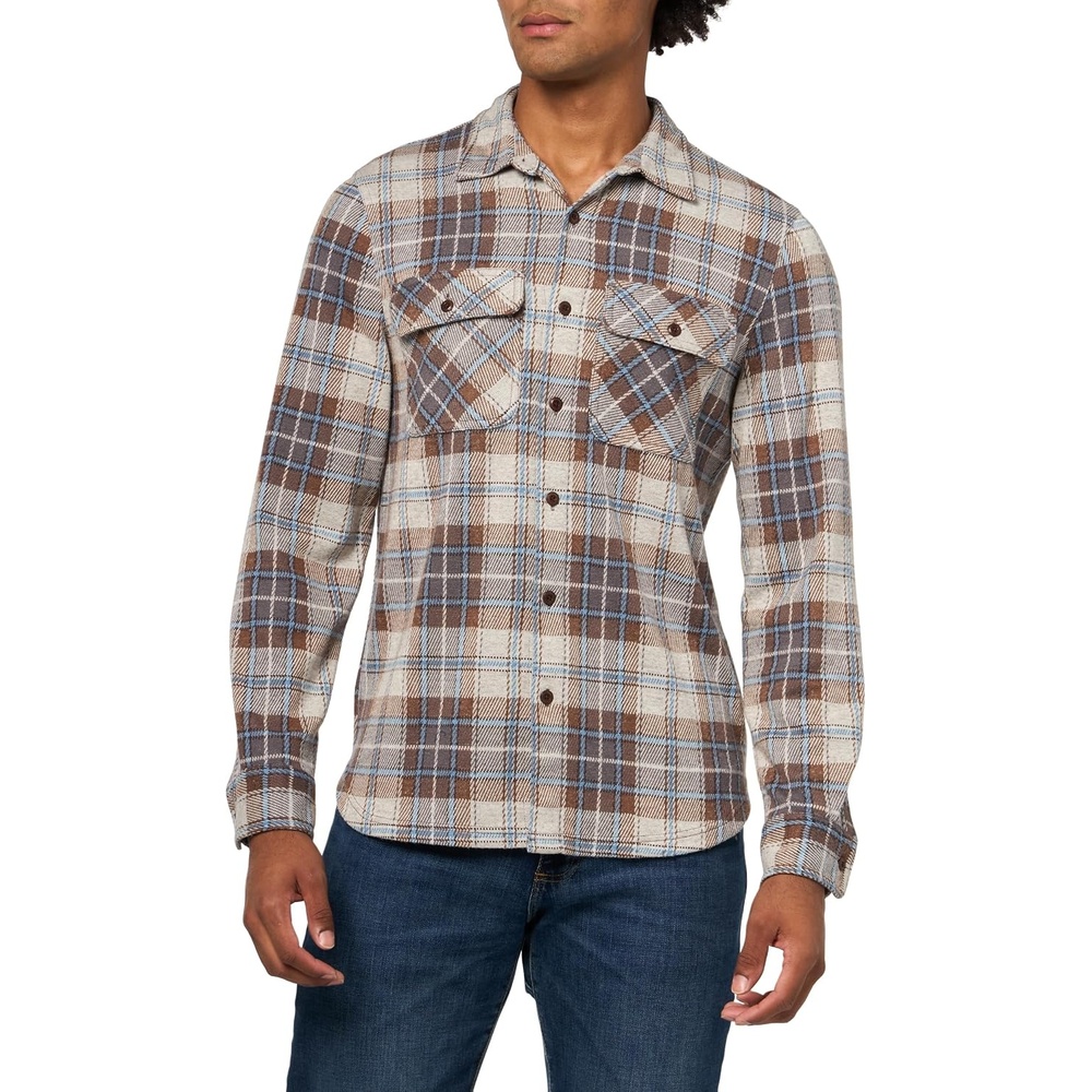 image:imageLucky Brand Mens Brushed Long Sleeve Knit ShirtingBrown Multi