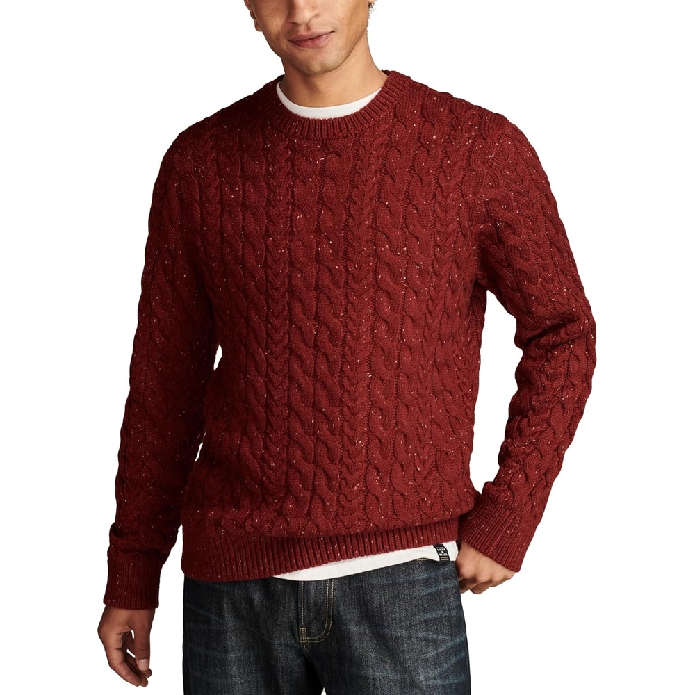 image:imageLucky Brand Mens Cable Crew Neck SweaterCabernet
