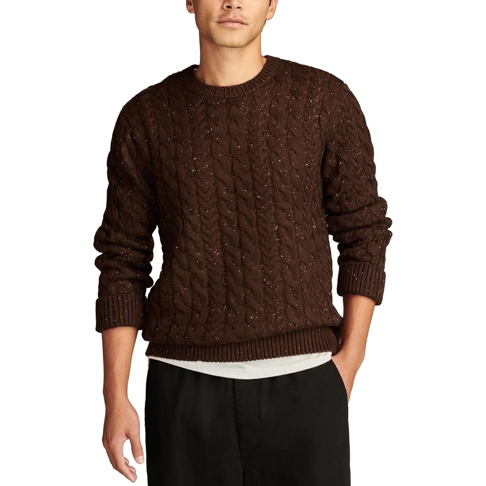 image:imageLucky Brand Mens Cable Crew Neck SweaterChocolate Torte