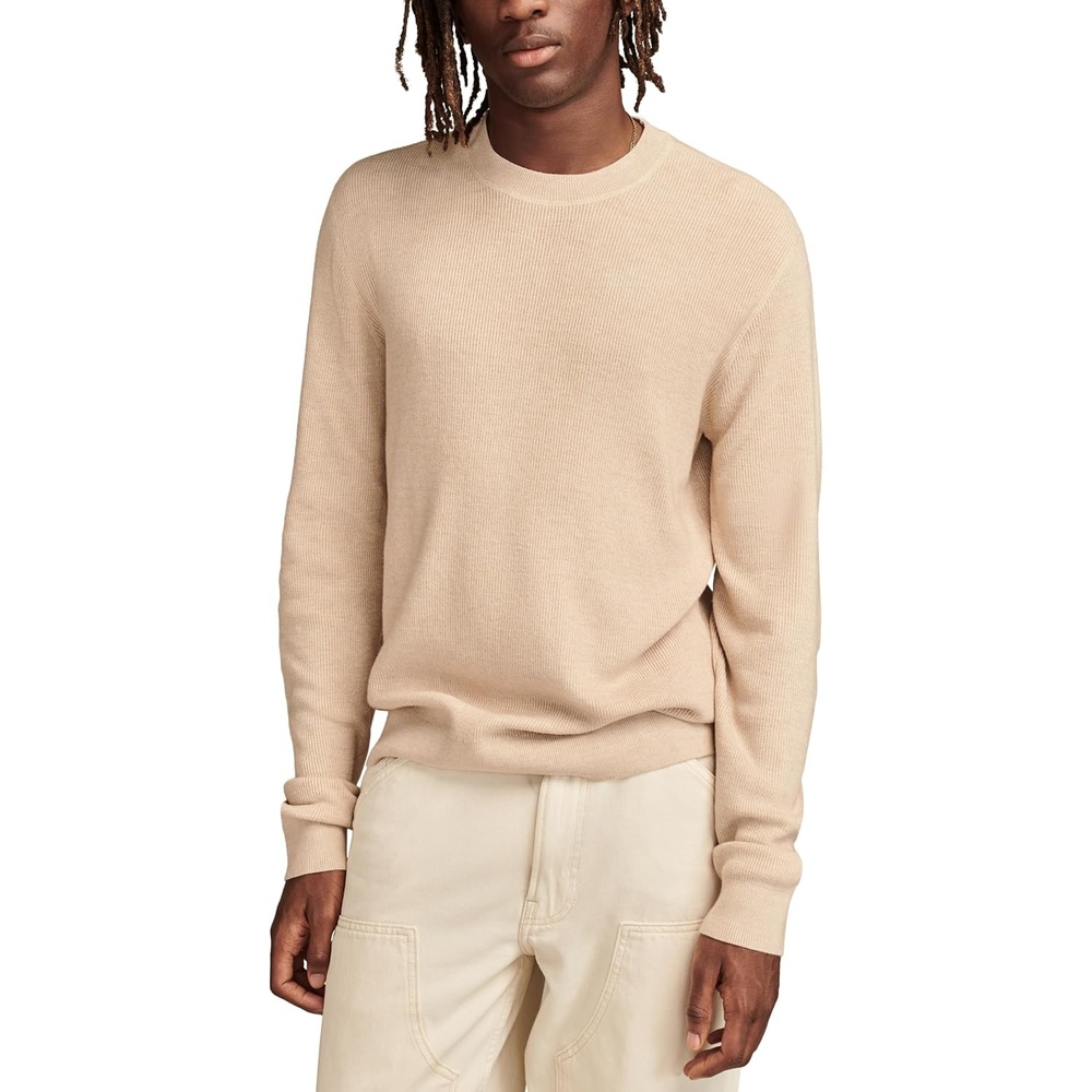 image:imageLucky Brand Mens Fine Gauge Crew SweaterBros B2621 Oatmeal Heather
