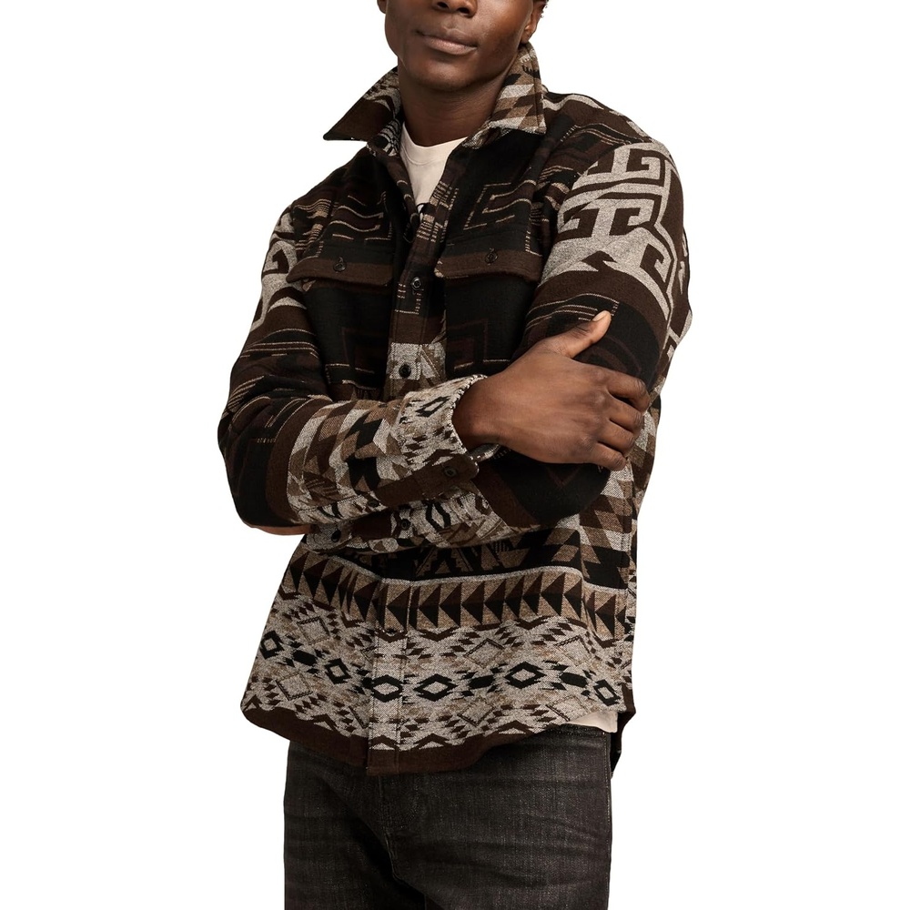 image:imageLucky Brand Mens Jacquard Humboldt Long Sleeve OvershirtMulti