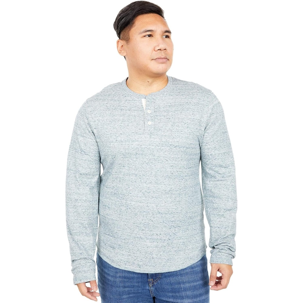 image:imageLucky Brand Mens Long Sleeve Duofold Henley Shirt458 Blue