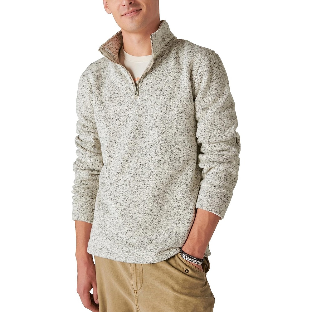 image:imageLucky Brand Mens Lucky Brand Mens Los Feliz Half Zip Mockneck104 Cream
