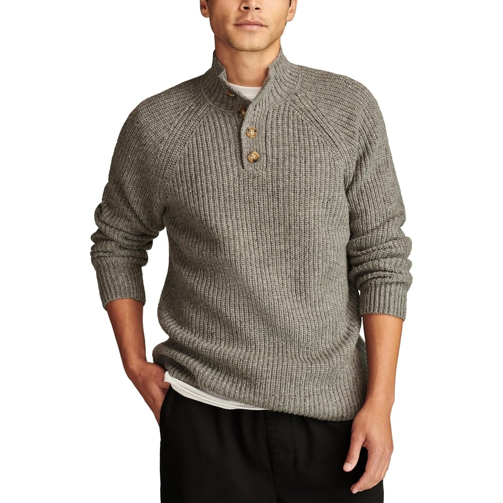image:imageLucky Brand Mens NEP 14 Mock Neck Sweater209 Mahogany
