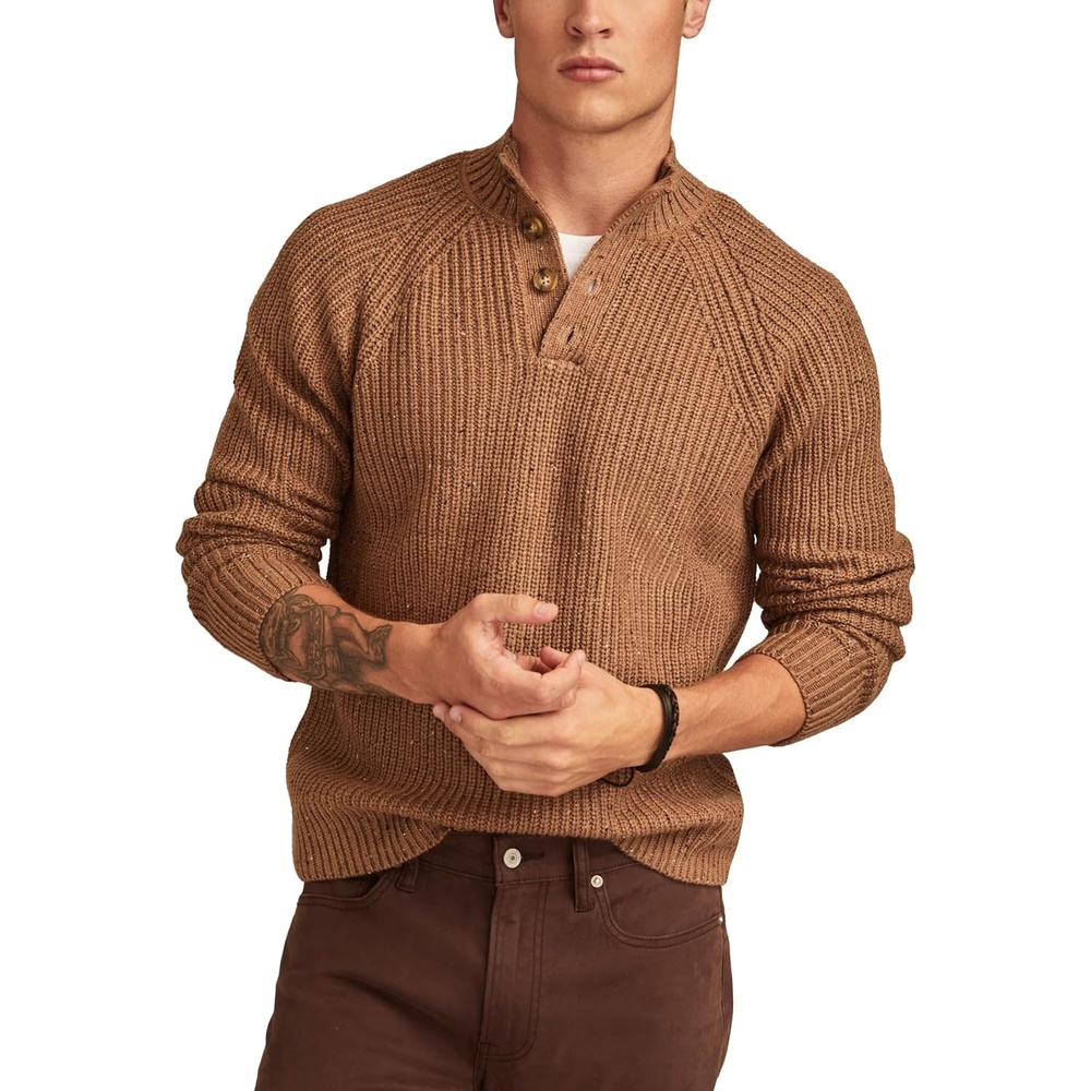 image:imageLucky Brand Mens NEP 14 Mock Neck SweaterCamel 2