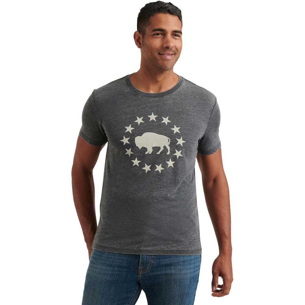 image:imageLucky Brand Mens Short Sleeve Crew Neck Coyote Rider Tee ShirtJet Black