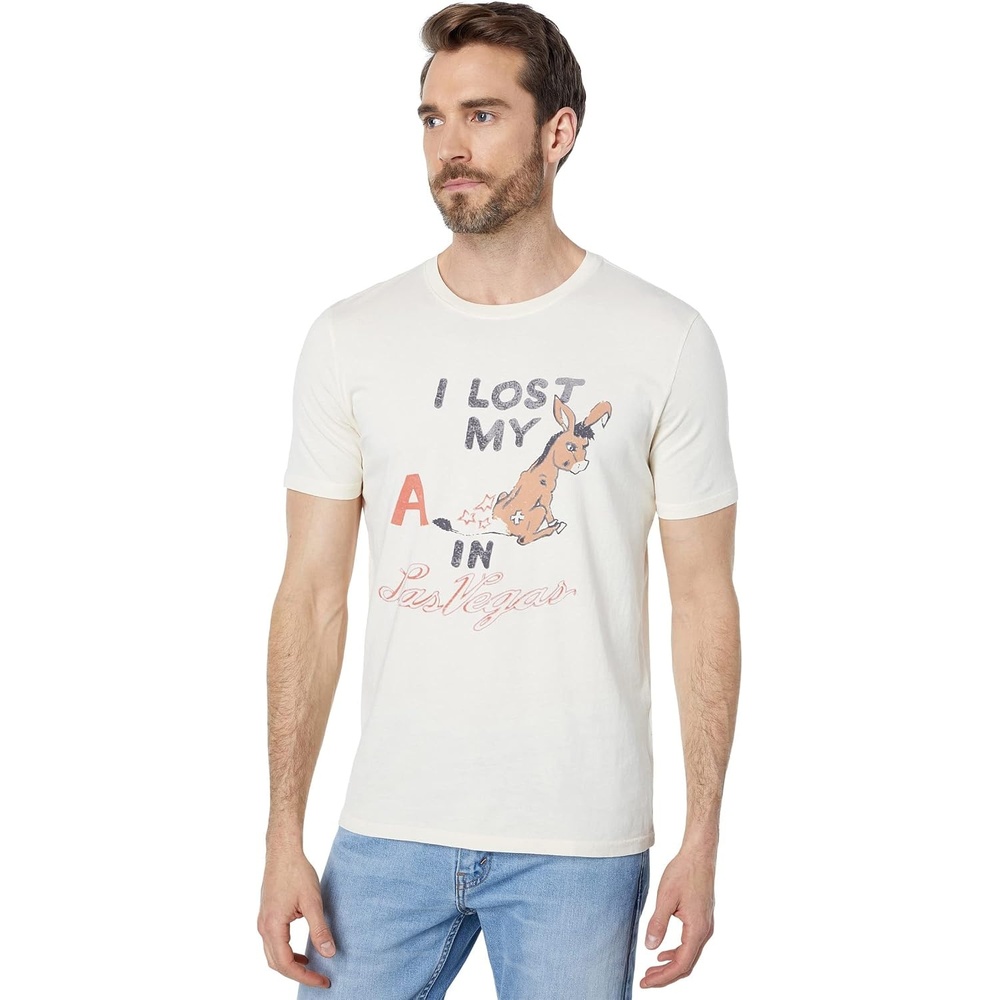 image:imageLucky Brand Mens Short Sleeve Lost My a in Las Vegas Graphic TeeWhitecap Gray