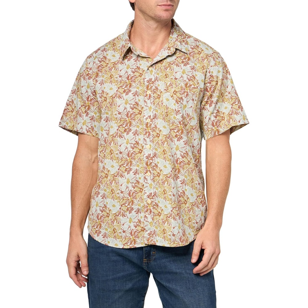 image:imageLucky Brand Mens Short Sleeve Printed 1 Pocket ShirtBrown Multi
