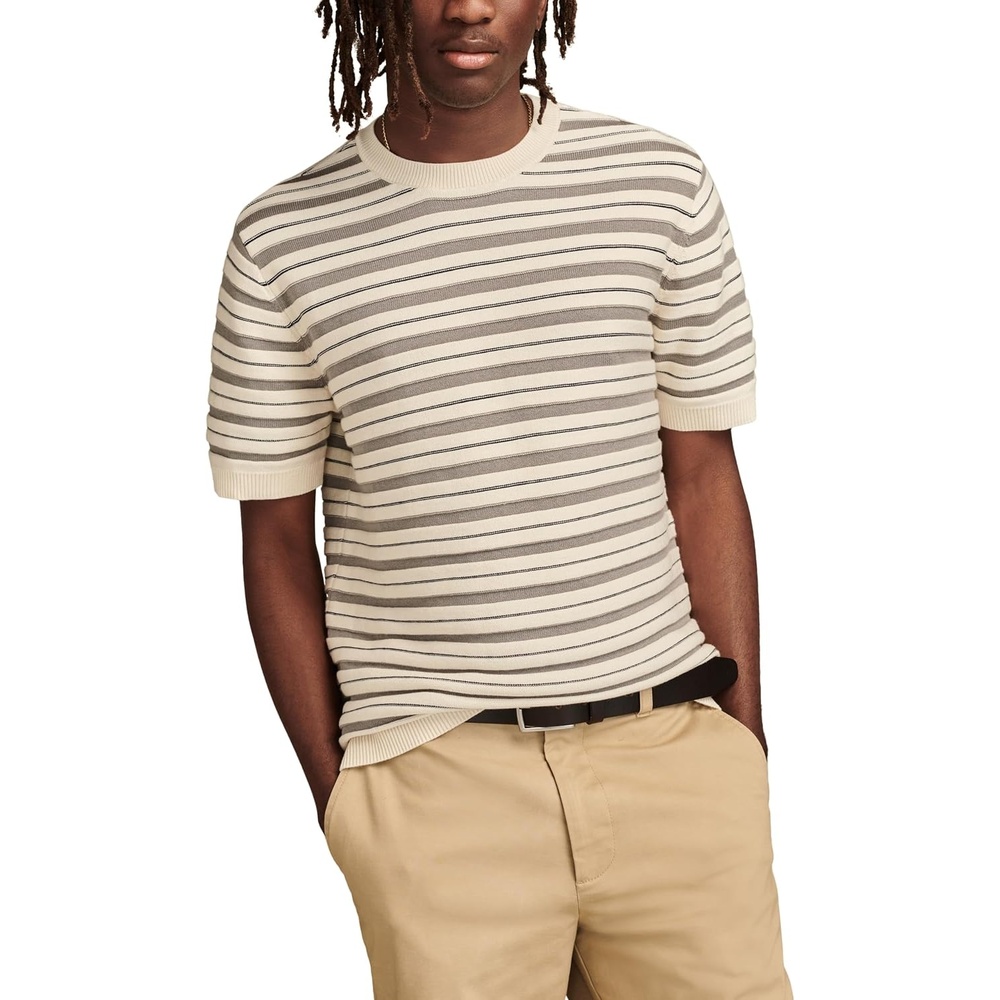 image:imageLucky Brand Mens Sweater TeeCadet Navy Multi Stripe