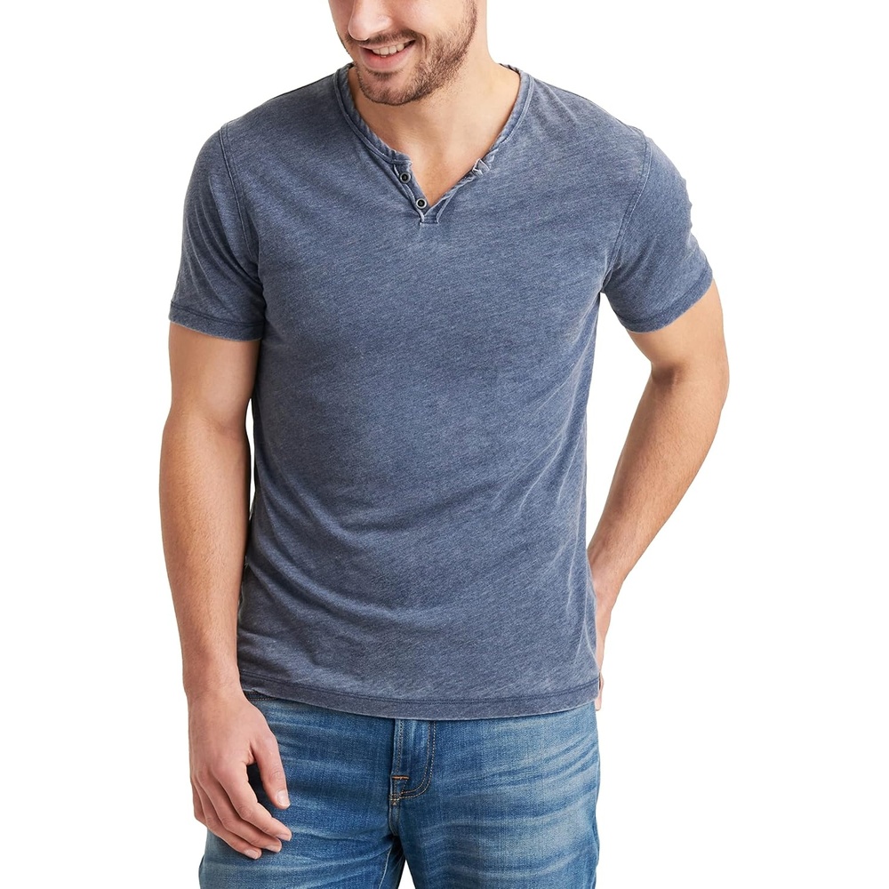 image:imageLucky Brand Mens Venice Burnout Notch Neck Tee ShirtAmerican Navy