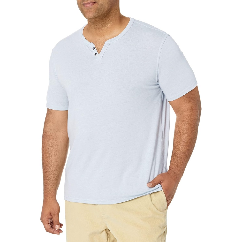 image:imageLucky Brand Mens Venice Burnout Notch Neck Tee ShirtBlue Fog