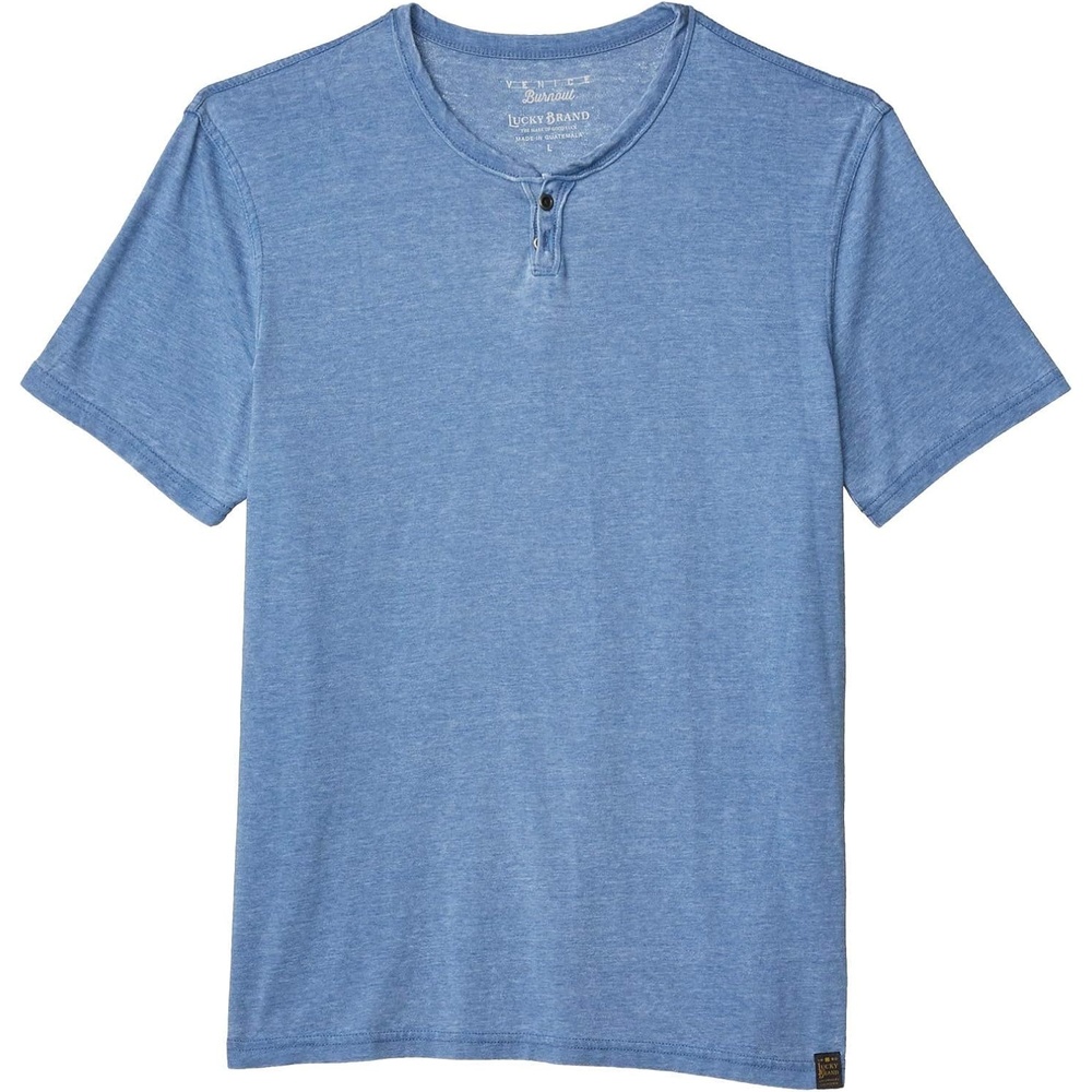 image:imageLucky Brand Mens Venice Burnout Notch Neck Tee ShirtFederal Blue